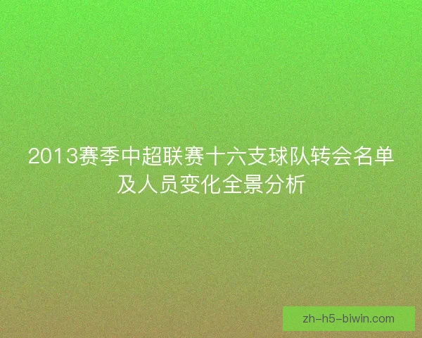 2013赛季中超联赛十六支球队转会名单及人员变化全景分析 2013赛季中超联赛十六支球队转会名单及人员变化全景分析